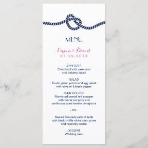 Simple ligadura del menú Boda Náutico con clase Kn