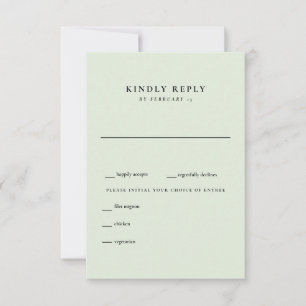 Simple Light Sage Wedding RSVP