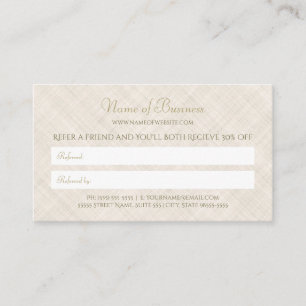Simple Linen Beige Elegante Remisión de texto de o