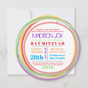 SIMPLE LINES Bat Bar Mitzvah Invitación