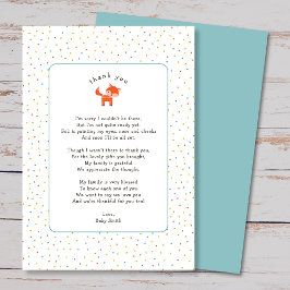 Simple Little Fox, nota de agradecimiento con poem