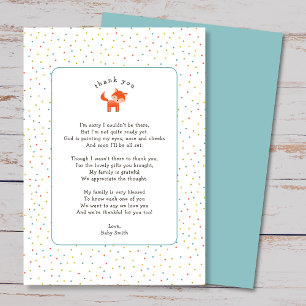 Simple Little Fox, nota de agradecimiento con poem