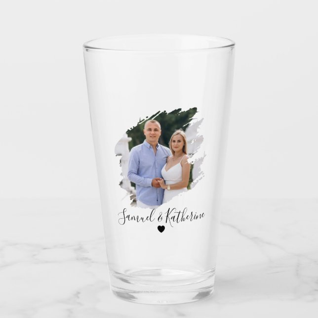 Simple Lovely Valentine's Couple Beer Glass (Anverso)