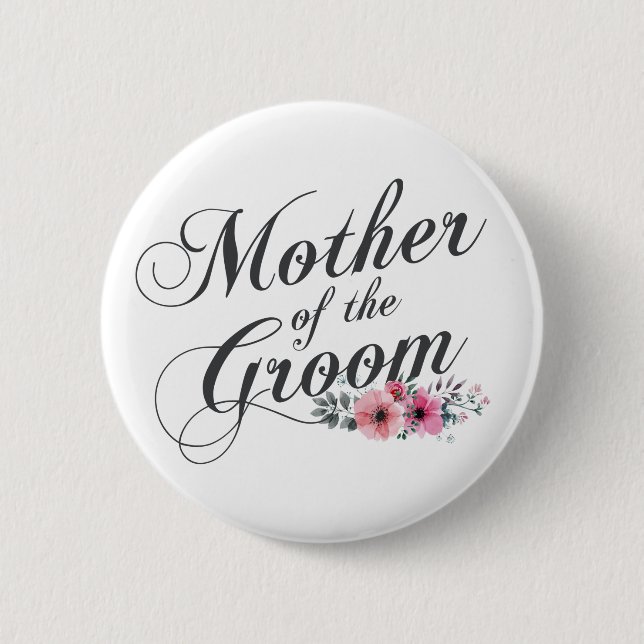 Simple madre del Boda Groom | Botón Pin (Anverso)