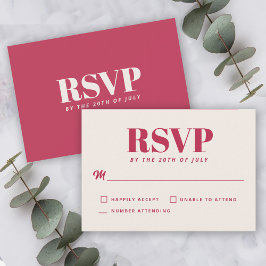 Simple Magenta moderna boda Minimalista RSVP