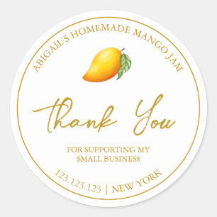 Simple Mango Jam Casero Gracias Etiqueta