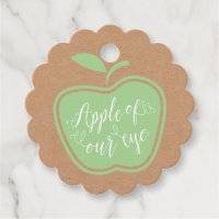 Simple Manzana verde y blanca de nuestras etiqueta