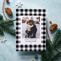 Simple Marco Plaid Búfalo Blanco Navidad Foto