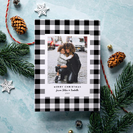 Simple Marco Plaid Búfalo Blanco Navidad Foto