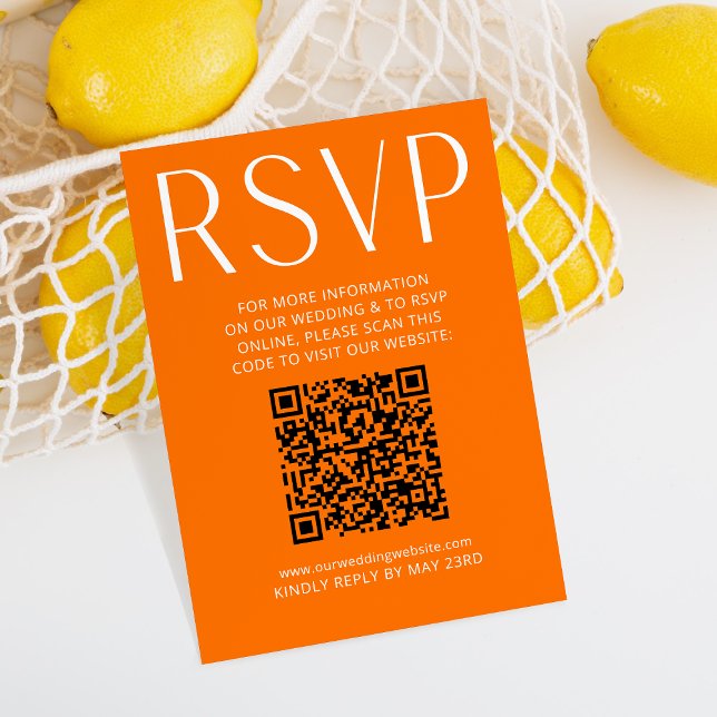 Simple matrimonio Naranja brillante RSVP Código QR (Subido por el creador)