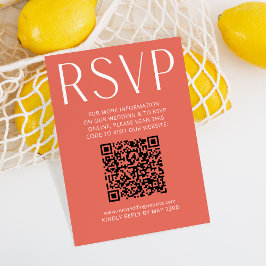 Simple matrimonio rosa brillante RSVP Código QR en