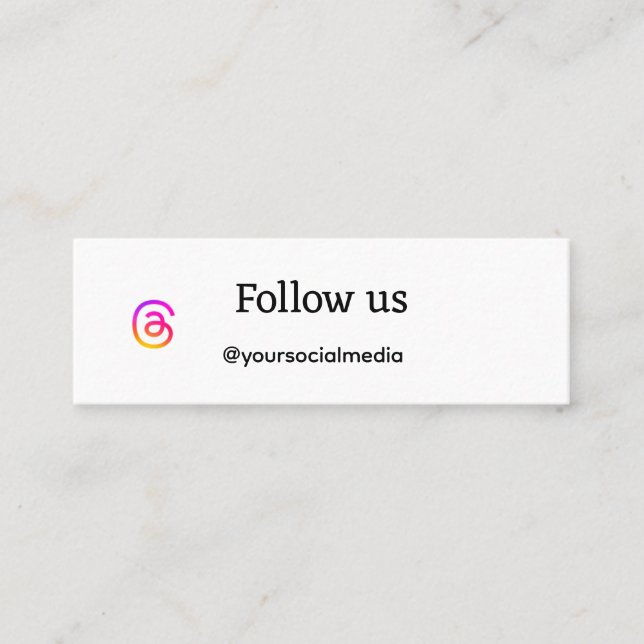 simple medio social síguenos añadir tarjeta de vis (Anverso)