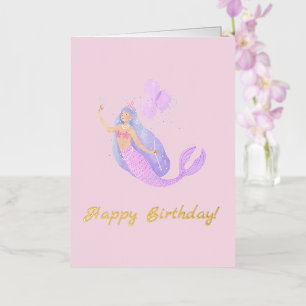 Simple Mermaid Birday Pink