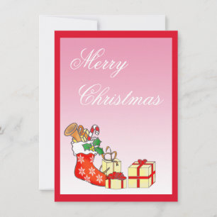 Simple Merry Christmas Pink Card