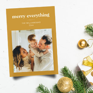 Simple Merry Everything Navidad Foto Amarillo