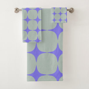 Simple Mid Century Moderno Patrón Azul Púrpura