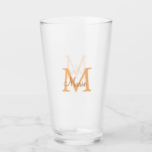 simple minimal add name monogram orange brown  thr (Anverso)