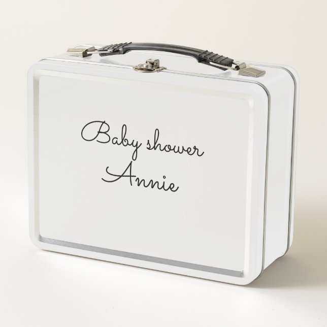 simple minimal add your name text baby shower thro (Anverso)
