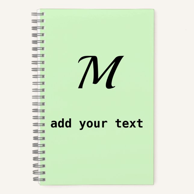 simple minimal agrega tu texto monograma cuaderno  (Anverso)