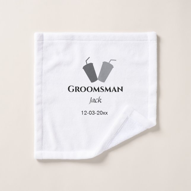 SIMPLE MINIMAL añada tu nombre personalizado groom (Toallita)