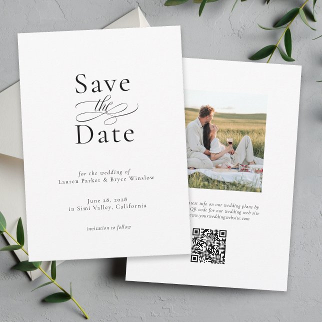 Simple Minimal Elegant Wedding Guardar la tarjeta  (Subido por el creador)