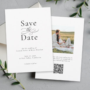 Simple Minimal Elegant Wedding Guardar la tarjeta 