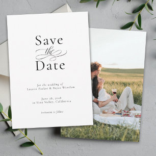 Simple Minimal Elegant Wedding Guardar la tarjeta 