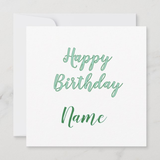 simple minimal feliz cumpleaños añade tu nombre  (Anverso)