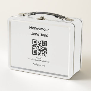 Simple minimal honeymoon donations wedding q r cod