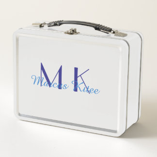 simple minimal monogram personalized name blue ret