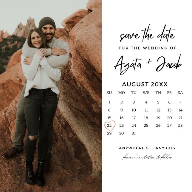 Simple Minimal y foto | Reserva la fecha para boda (Subido por el creador)