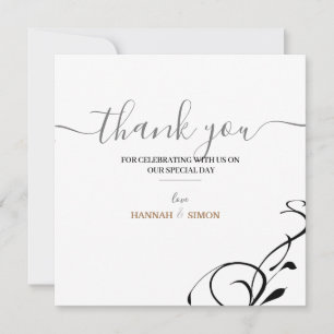 Simple Minimalismo y elegante tarjeta de agradecim
