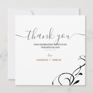 Simple Minimalismo y elegante tarjeta de agradecim