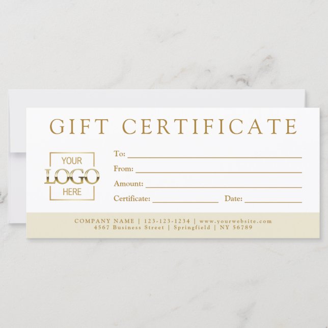 Simple Minimalist Custom Business Gift Certificate (Anverso)