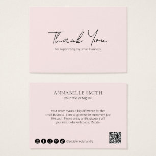 Simple Minimalist Elegant Modern Pink Order Insert