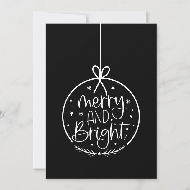 Simple Minimalista Black White Feliz Navidad (Anverso)