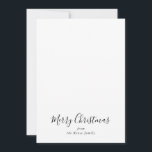Simple Minimalista Black White Feliz Navidad<br><div class="desc">Esta simple tarjeta minimalista de vacaciones de Navidad blanca y negra es perfecta para una celebración festiva de temporada. El diseño presenta un elegante tipo de letra caligráfica.</div>