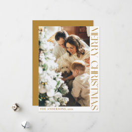 Simple Minimalista Feliz Navidad Mostaza de oro