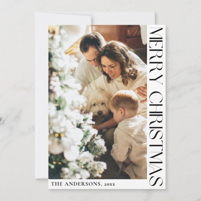 Simple Minimalista tarjeta navideña para navidad (Anverso)