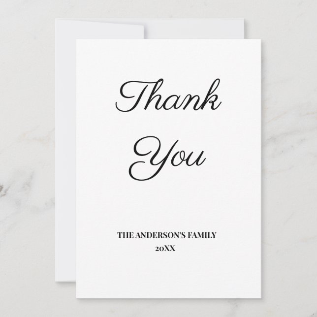 simple mínimo añadir el texto gracias tarjeta (Anverso)