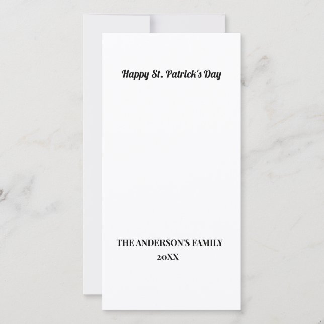 simple mínimo añadir el texto sst. patricks tarjet (Anverso)