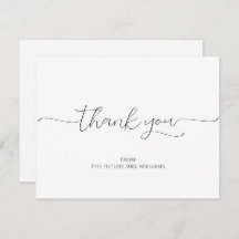 Simple Mínimo Script Bridal Shower Gracias Tarjeta