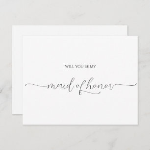 Simple Mínimo Script Maid of Honor Propuesta Card