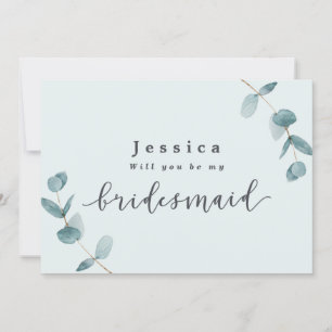 Simple Mint Eucalyptus Bridesmaid Propuesta