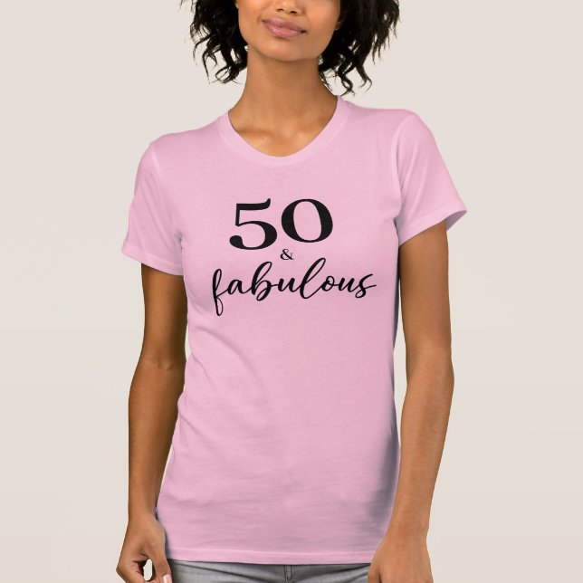 Simple Moda 50 y fabulosa camiseta de cumpleaños (Anverso)