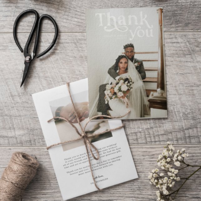 Simple Modern Boho | Foto Agradecimiento de Boda (Subido por el creador)