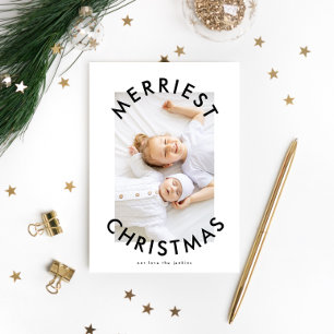 Simple Modern Bold Tarjeta de Navidad más Alegre F