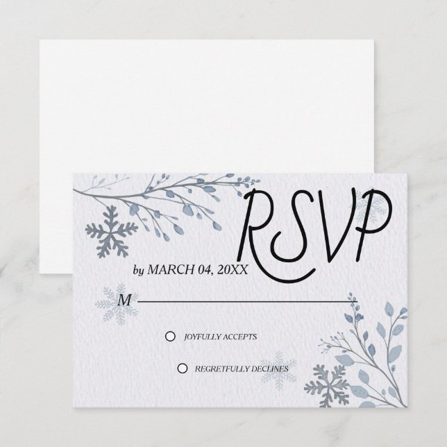 Simple Modern Elegant Classic Wedding RSVP (Anverso / Reverso)