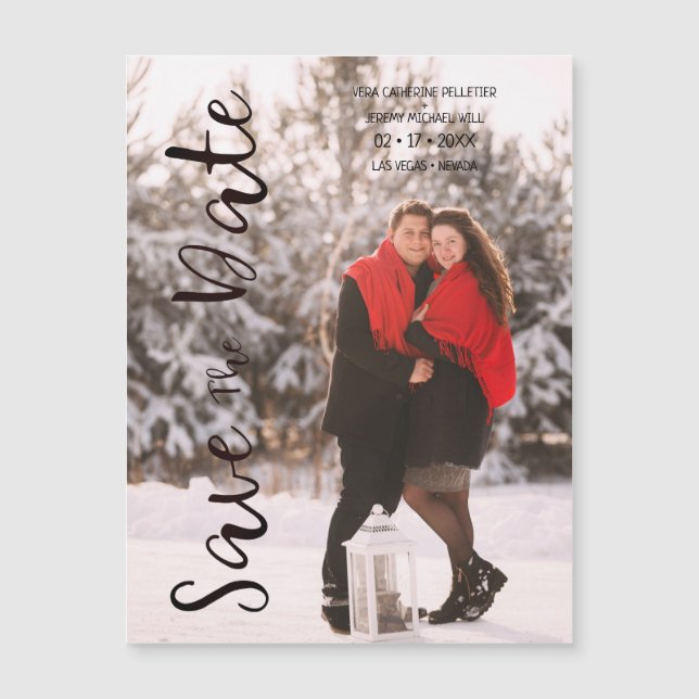 Simple Modern Personalized Photo Engagement Couple (Anverso)