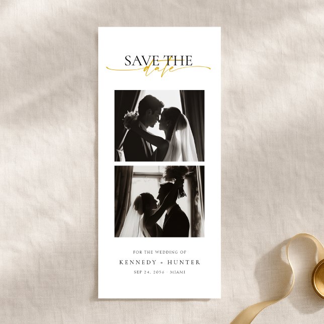 Simple Modern Photo Strip Wedding Save the Date (Subido por el creador)